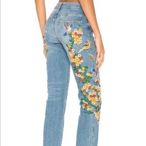Free People Embroidered Jeans